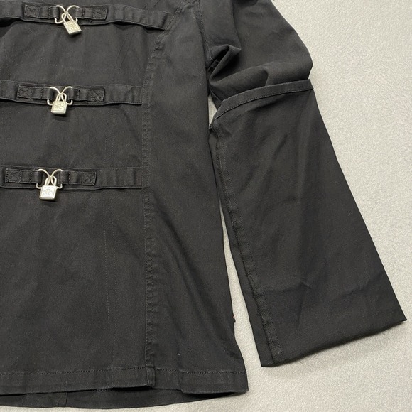 TRIPP NYC Gothic Bondage Padlock Zip Up Jacket Black Y2K Men's Size L - Picture 4 of 16